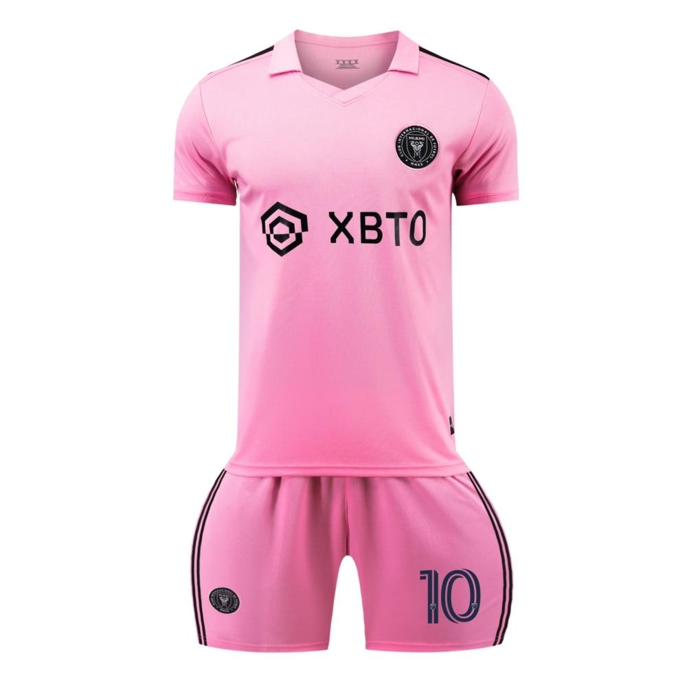 Kinderen Miami Messi Voetbalshirt Set Sneldrogend Ademend Voetbal Trainingsset Kinderen Sportkleding