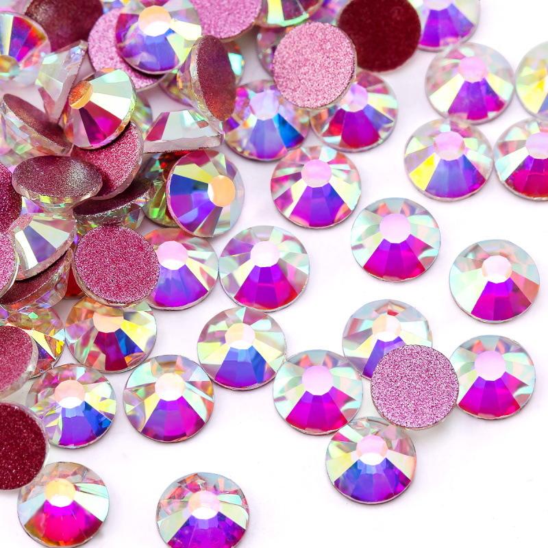 Pujiang Crystal Rhinestone Skleněné ploché dno Diamond Oblečení Doplňky Kulatý vrták na nehty DIY Náušnice Taška Samolepka Vrtačka