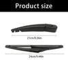 Rear Windshield Wiper Replacement Set with Arm and Blade, Black 2 Piece Rear Window Kit, 21 cm Arm and 24 cm Blade for Worn Wiper Part Service
