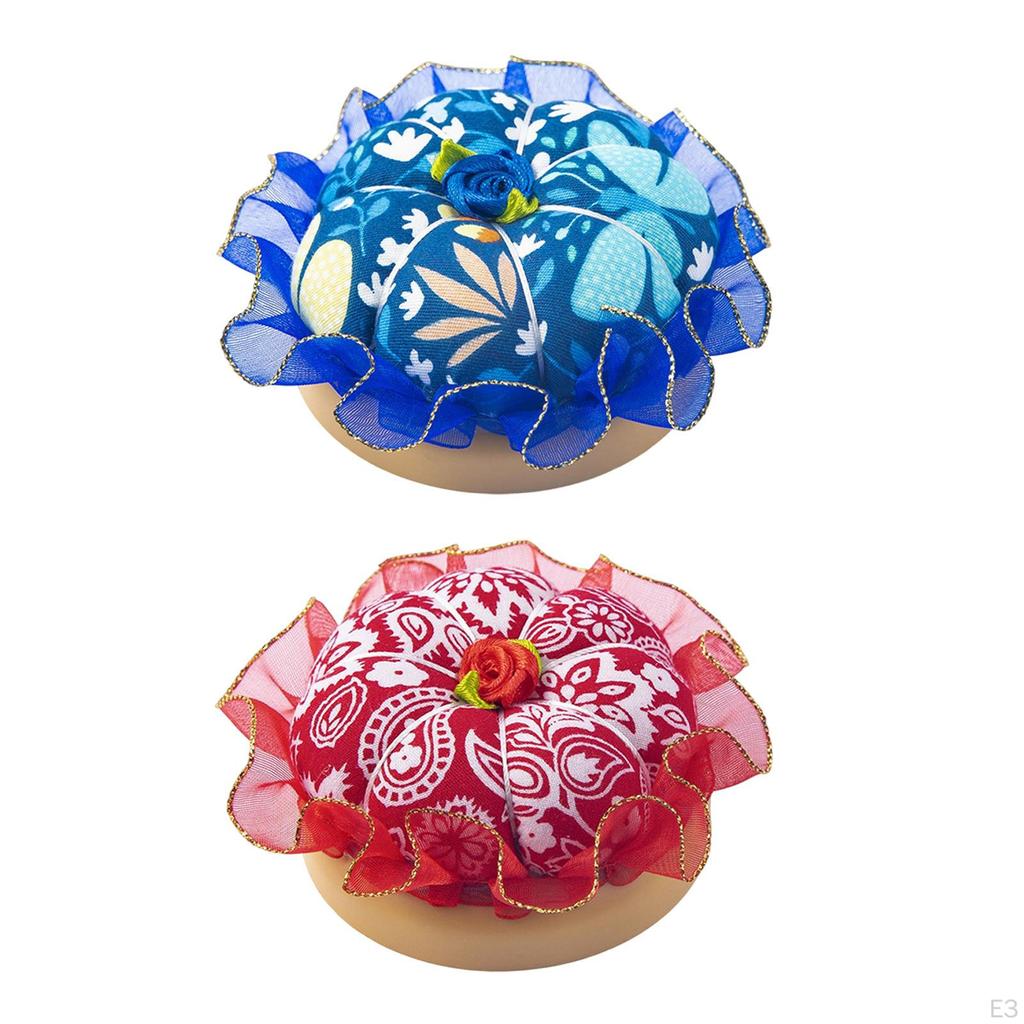 Handcrafted Wooden Pin Cushion for Sewing and Stitching
