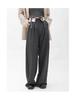 2025 Women's High-Waist Wide Leg Trousers: Designer Contrast Color Slim Fit for Spring & Autumn
