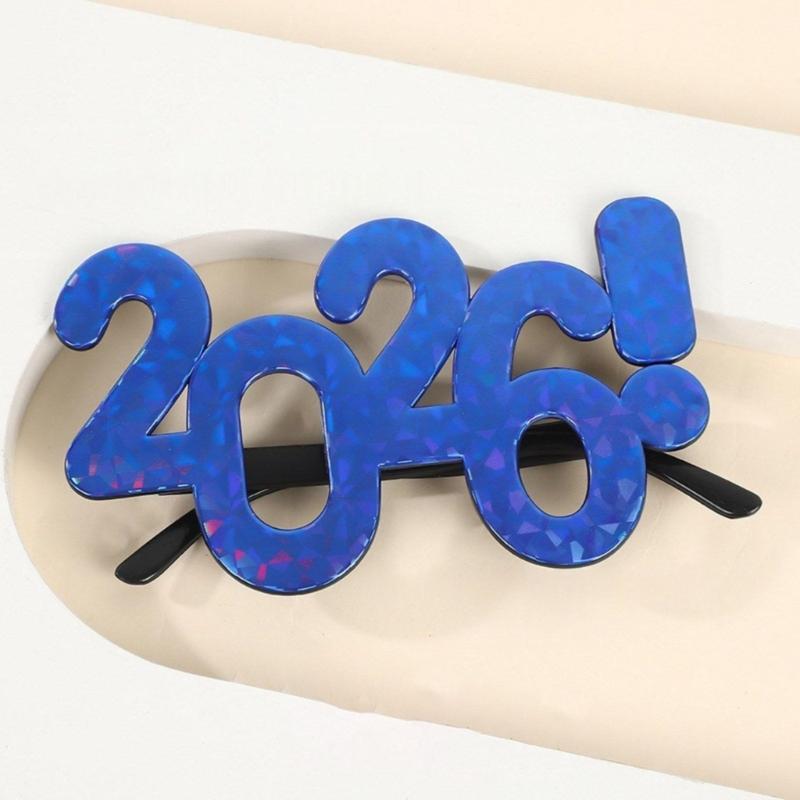 2026 Themed Celebration Glasses With Glittering Numbers Costume Accessory for Party Photos and Decorative Backdrops