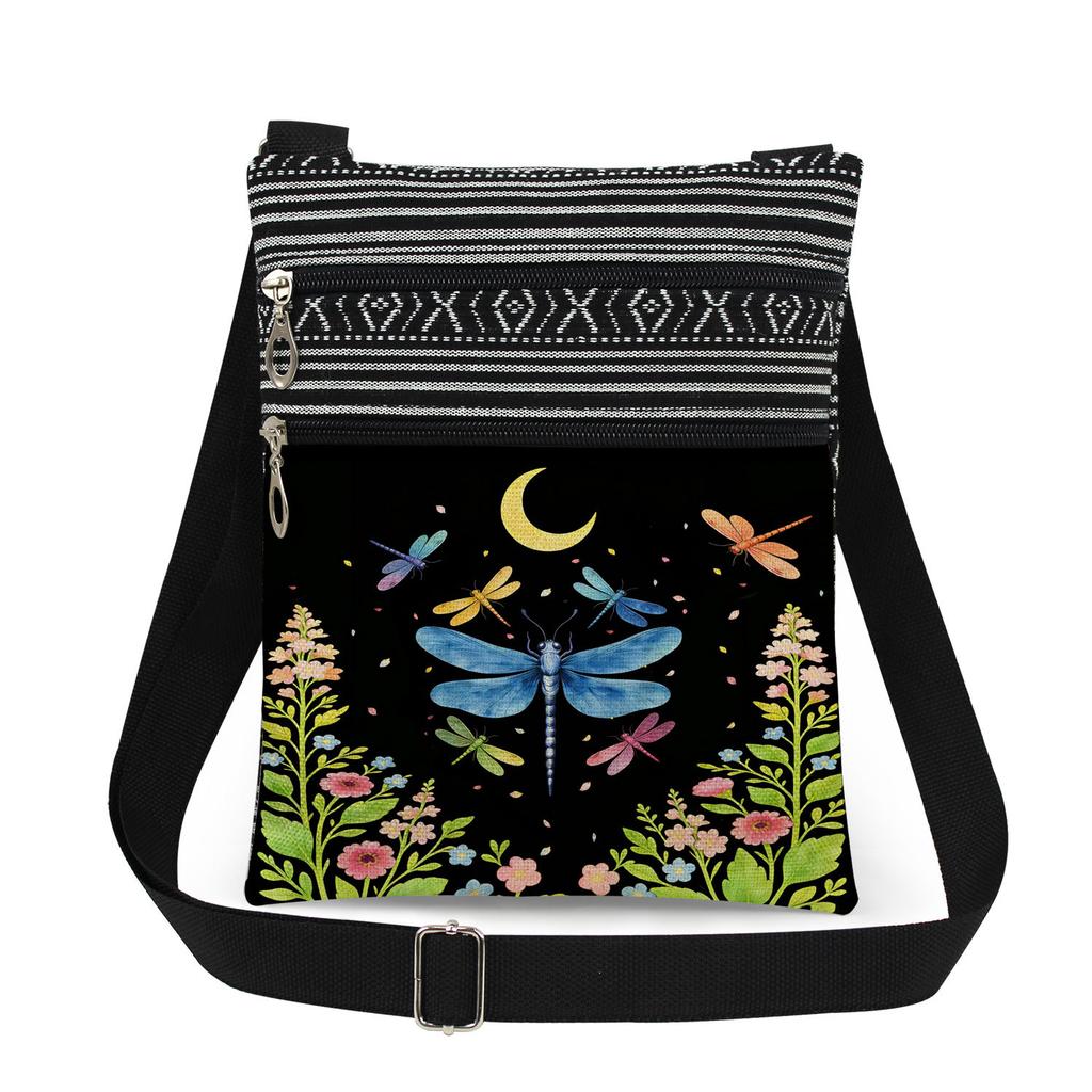 1 Stück Libellen-Print Tragetaschen Damen Schulterhandtaschen Postboten-Tasche 6919 KTB