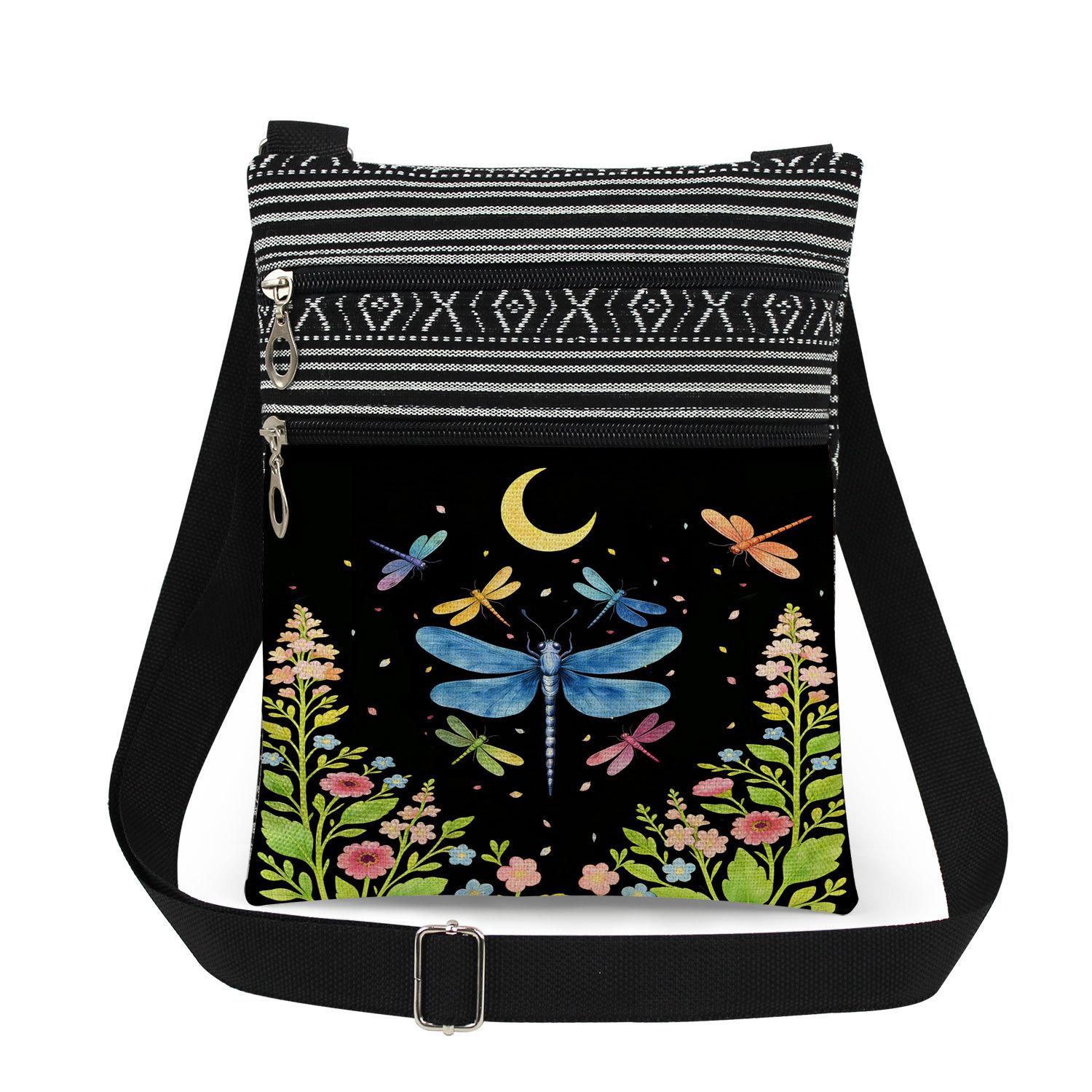 1PC Dragonfly Print Tote Bags Women Shoulder Handbags Postman Package 6919 CLE