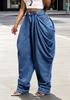 Women's Casual Pleated Vintage Flare Wide Leg Jeans Denim Pants for Everyday Wear