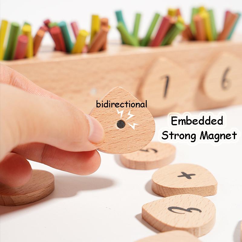 Kids Magnetic Math Game Montessori Toys Wooden Counting Stick Geometry Shape Color Sorting Games Parish Learning Educational Toy