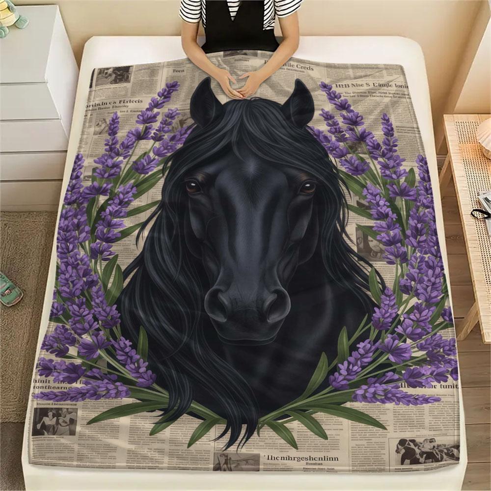 1Pc Animals Avatars Print Flannel Blanket, High Quality Comfortable for All Seasons, Home Decor, Warmth and Comfort, Perfect for Christmas Gifts
