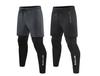 Men Run Trouser 2 In 1 Double Layer Pant Tight Training Basketball Legging Print Fitness Sweatpant with Pockets Running Trousers