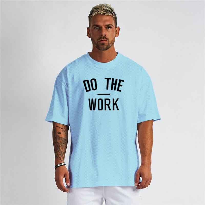 Muscleguys Letní móda Tričko s krátkým rukávem s krátkým rukávem Pánské Fitness Sportovní Pohodlné volné top