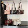 Belt Buckle Design Shoulder Satchels Bag for Women 2025 New in Luxury Designer Handbags Branded Fashion Totes with Pendant
