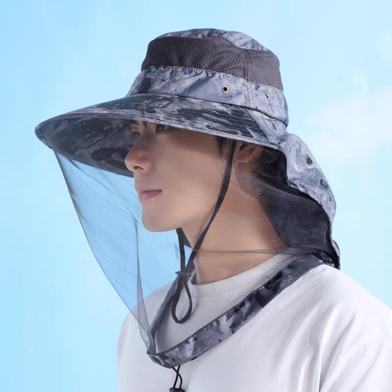 Men'S And Women'S Outdoor Mosquito Caps, Fishing Caps, Sun Protection Wide-Brimmed Hats For Mountaineering, Face Masks And Hats
