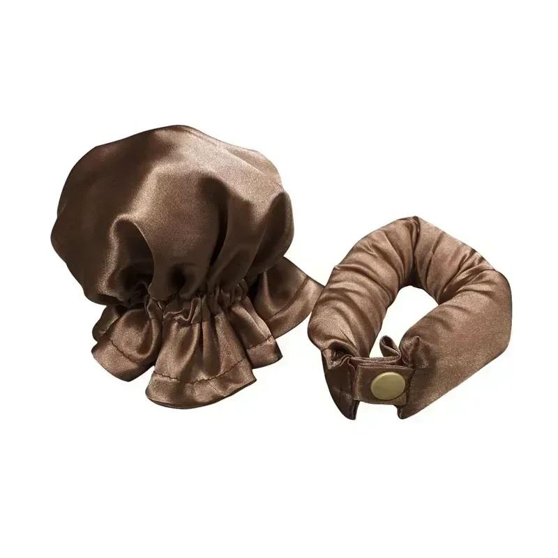 Heatless Hair Curler Satin Sleeping Cap Set No Heat Hair Rollers Curling Rod Headband Soft Curlers Lazy Curls Bonnet Night Hat