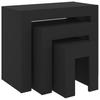  Coffee Tables That Slide Under Each Other, 3 Pcs., Black