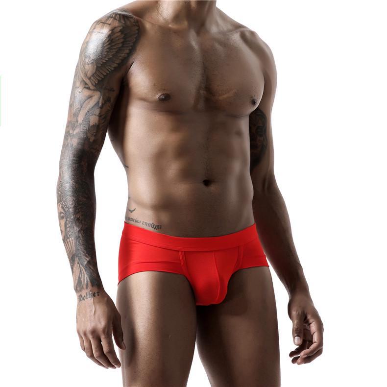 Herren-Slip aus Modal mit niedriger Taille: Sexy, bequeme Sportunterwäsche in großen Größen M rot