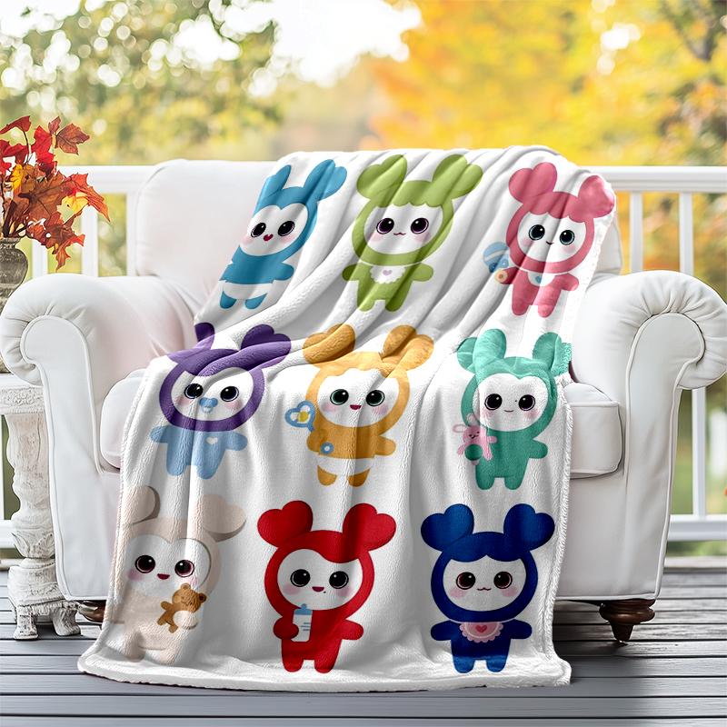 TWICE Flannel Blanket Soft All-Season Throw, Design for Camping, Car Travel, Hiking Sofa, Bed, Office Perfect Gift for Parties
