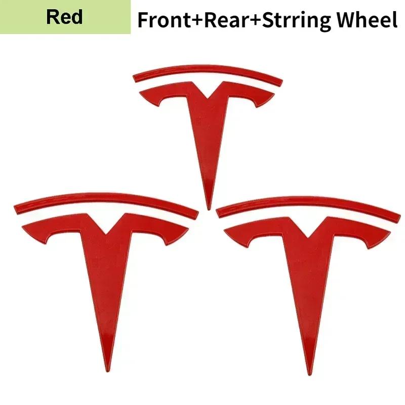 

For Tesla Model 3 ModeY Car Front Hood Cover Steering Wheel Sticker Rear Tail Trunk Label Modified Styling Accessories Model Y