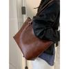 Retro High-end Commuter Women's Bag 2025 New Solid Color Simple Large-capacity Tote Bag Versatile Shoulder Bag