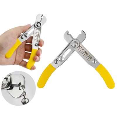 Electrician Tool Stainless Steel Wire Cutter And Stripper Nonslip PVC Grip For Copper Aluminum Cables 0.5-4mm