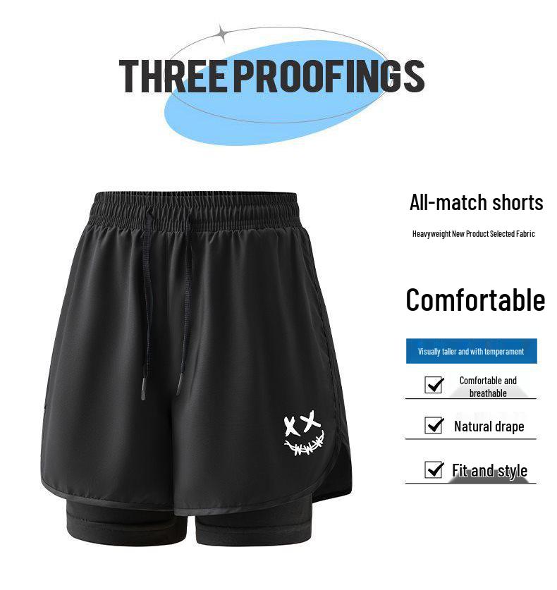 Unisex Quick-Drying Three-Quarter Running Shorts - Anti-Exposure Summer Sports Style