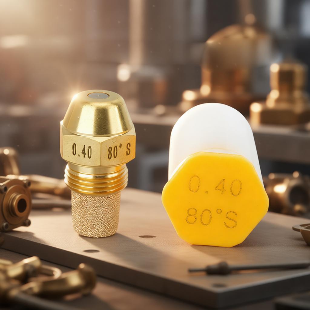 Strong 80 Degree Metal Nozzle Accuracy Machined Adapter for Fuels Burners with Multiple GPH Flows Rate Choose