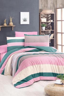 Conjunto de cama Kanita 3 peças, capa de edredom 160x200, lençol 160x240, fronha, tamanho único, padrão próprio, cama queen uso diário
