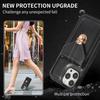 For iPhone 16 Pro Max Case Card Holder Kickstand PU Leather + TPU Phone Cover with Shoulder Strap