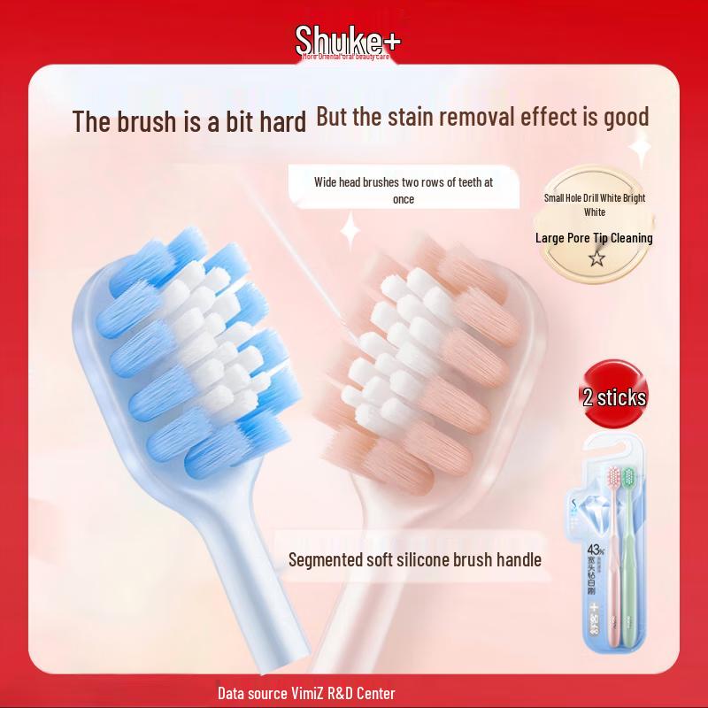 Shuke Men s Hard Bristle Wide Head Toothbrush 4-Pack