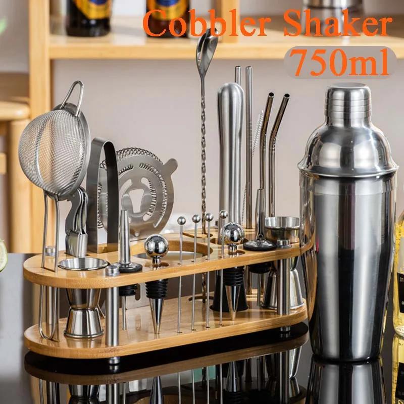 Nerezová sada na koktejly Míchačka Barman sada Cobbler Boston Shaker Barová sada Nástroje Jigger Míchačka Muddler Nalévátko Lžíce
