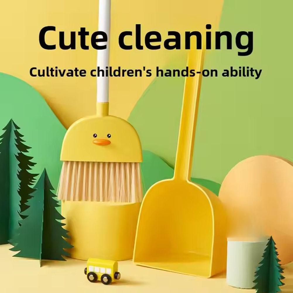 Kinder Besen und Kehrschaufel Set Reinigungsbürste Cartoon Tierform Kleinkind Besen Kehrschaufel Set Kinder Reinigungsspielzeug Zubehör