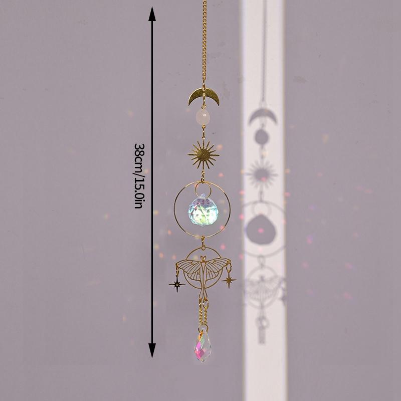 Garden Wind Chime Suncatcher Hanging Crystal Moon Catcher Pendants Rainbow Prism Wind Spinner Rainbow Maker Home Garden Decor