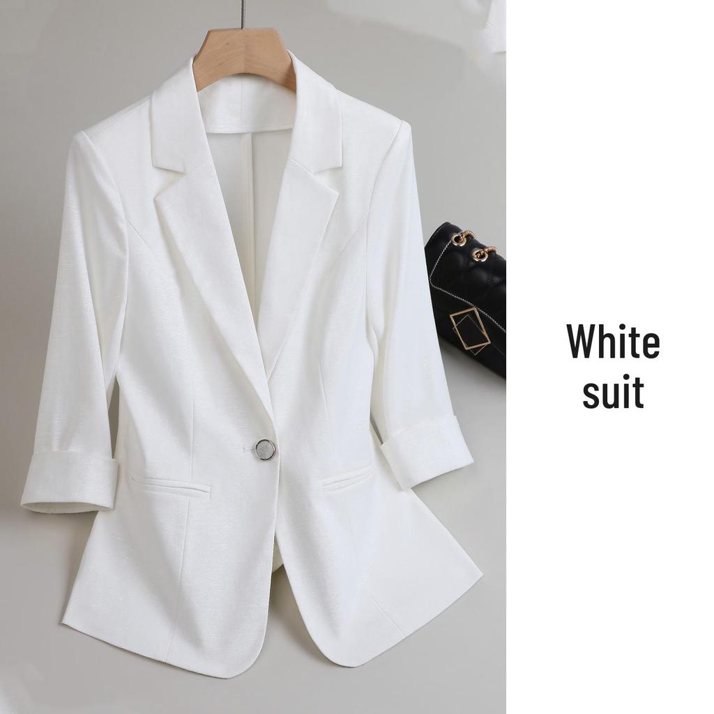 2026 Spring/Summer Women's Mid-Sleeve Blazer - Slim Fit, Professional Formal Workwear