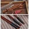 3Pcs Wooden Spoon Fork Dinnerware Set Long Wood Spoon and Fork Set Dessert Soup Spoon Dining Fork Chopsticks Cutlery Tableware