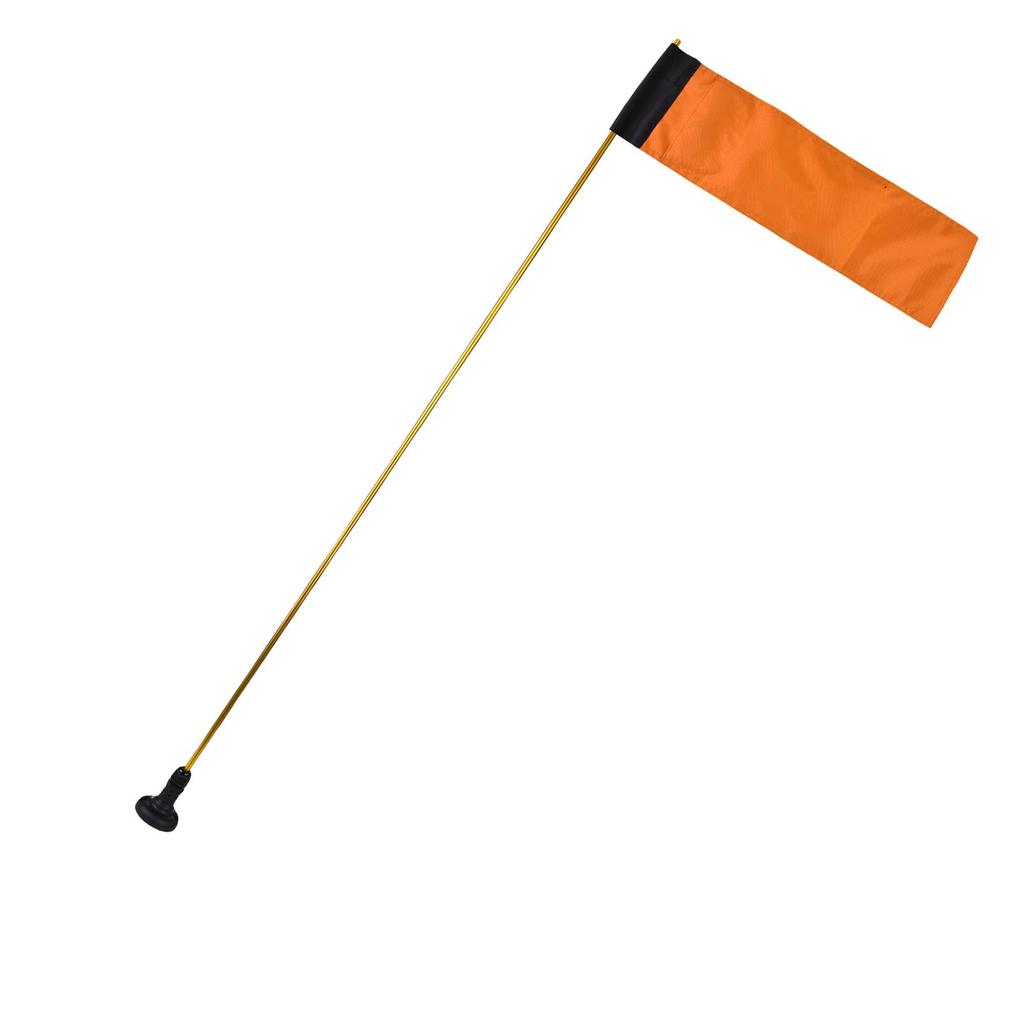 Large Kayak Safety Flag with Pole, Storage Bag, Screws and Track Mount Base High Visibility 20x5.6 Inch Orange