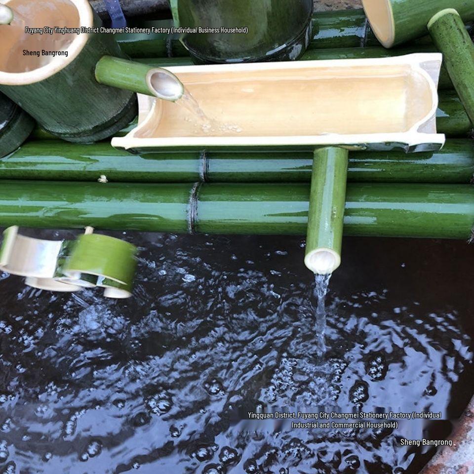 Bamboo Water Fountain: Ceramic Stone Fish Tank with Automatic Circulation, Oxygenation, and Humidification