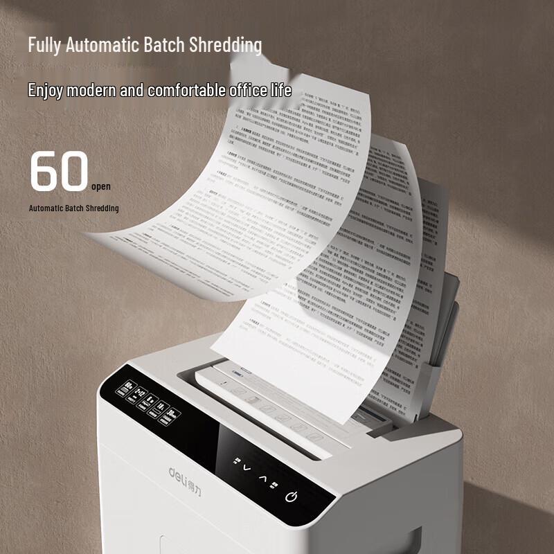 Deli GA810 60-Sheet Auto Feed Micro-Cut Paper Shredder CN plug (adapter included)