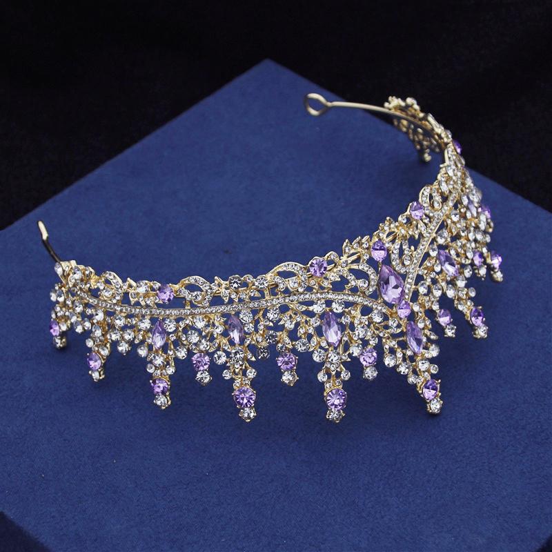 Gorgeous Crystal Crown Headbands Royal Queen Tiaras Birthday Party Wedding Hair Jewelry Bridal Diadem Princess Headdress Bride