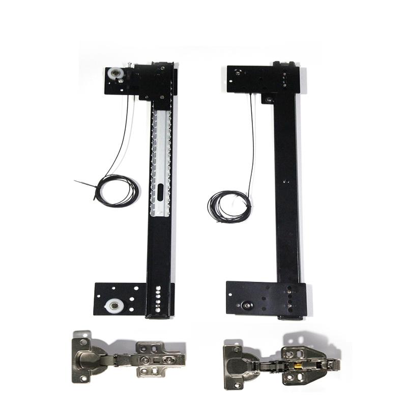 Hidden Door Track Kit Invisible Butterfly Sliding Hardware For Wardrobe Swing Pocket Door With Side Plug Flip Hinge Installation