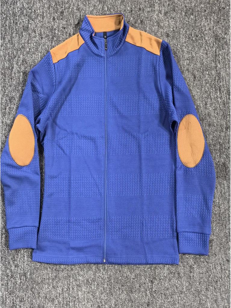 Men's Autumn Casual Embroidered Long Sleeve Zip-Up Jacket with Turn-Down Collar
