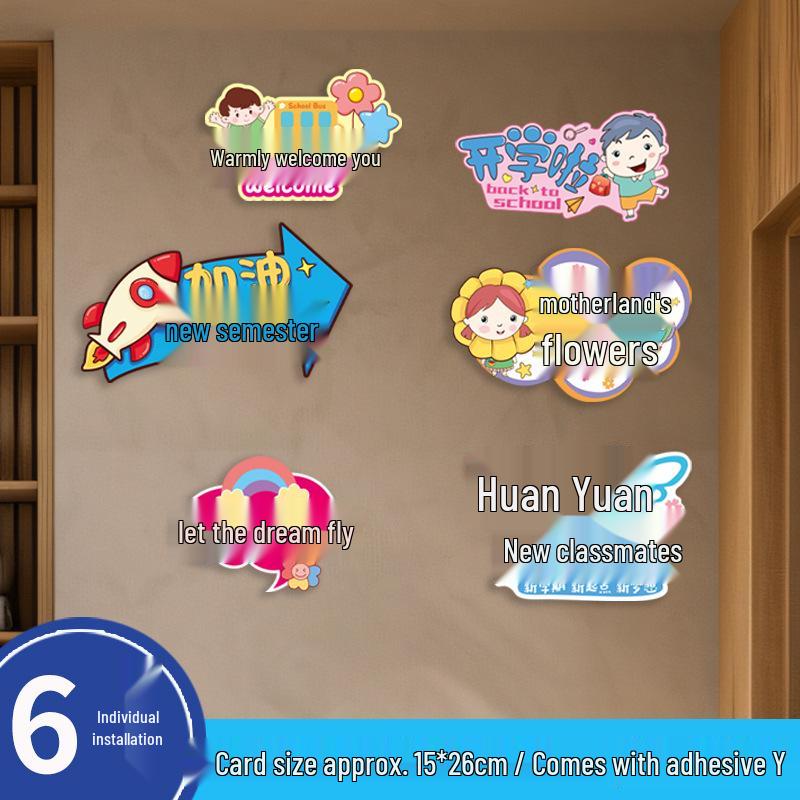 Creative School Year Desk & Handheld Signs: Classroom Atmosphere Decor Props