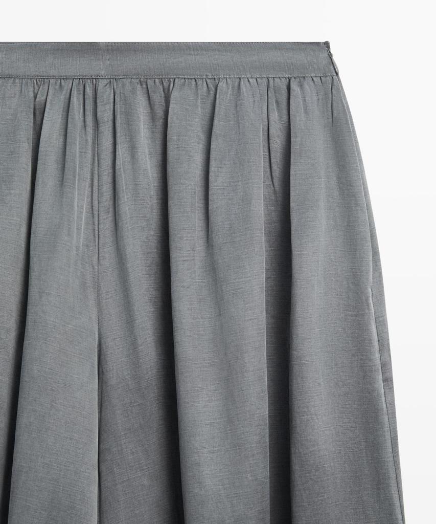 Masimodutti Linen Blend Pleated Balloon Pants
