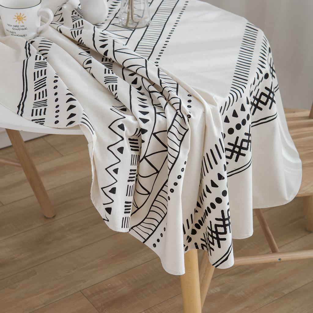 1pc Vintage Blue & Pearl White Floral Tablecloth Boho Tablecloths Round Cover for Indoor/Outdoor Dining, Perfect for Everyday Meals & Home Decor