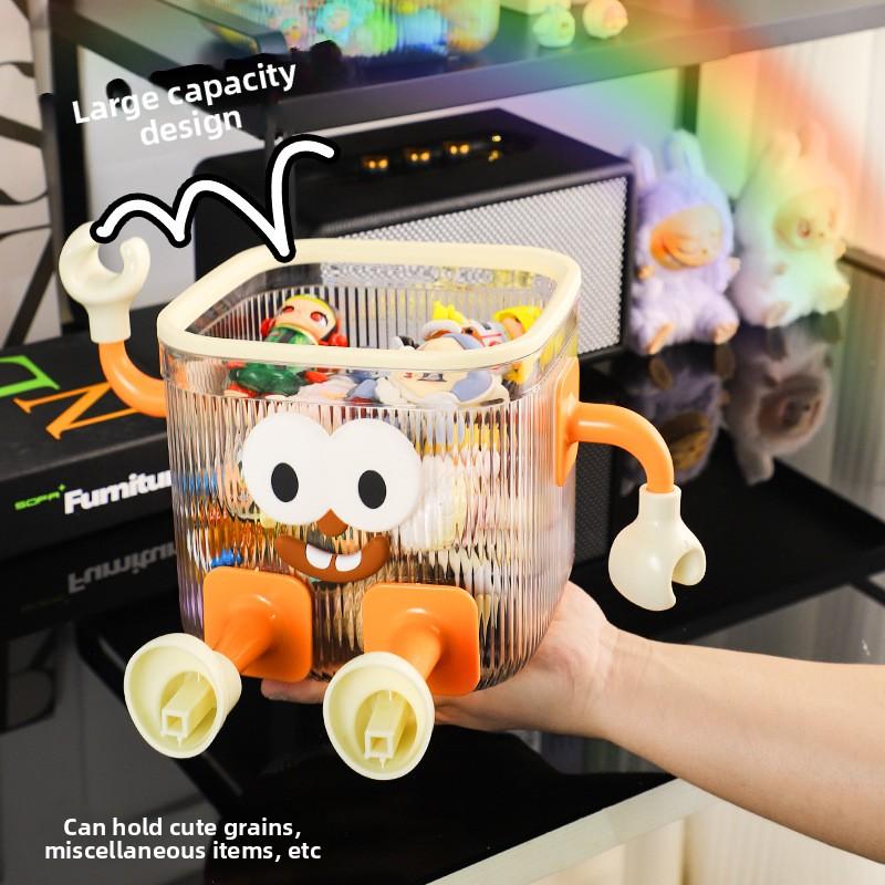 Cartoon Cute Cute Grain Desktop Household with Lid Toy Washcloth Torage Pail