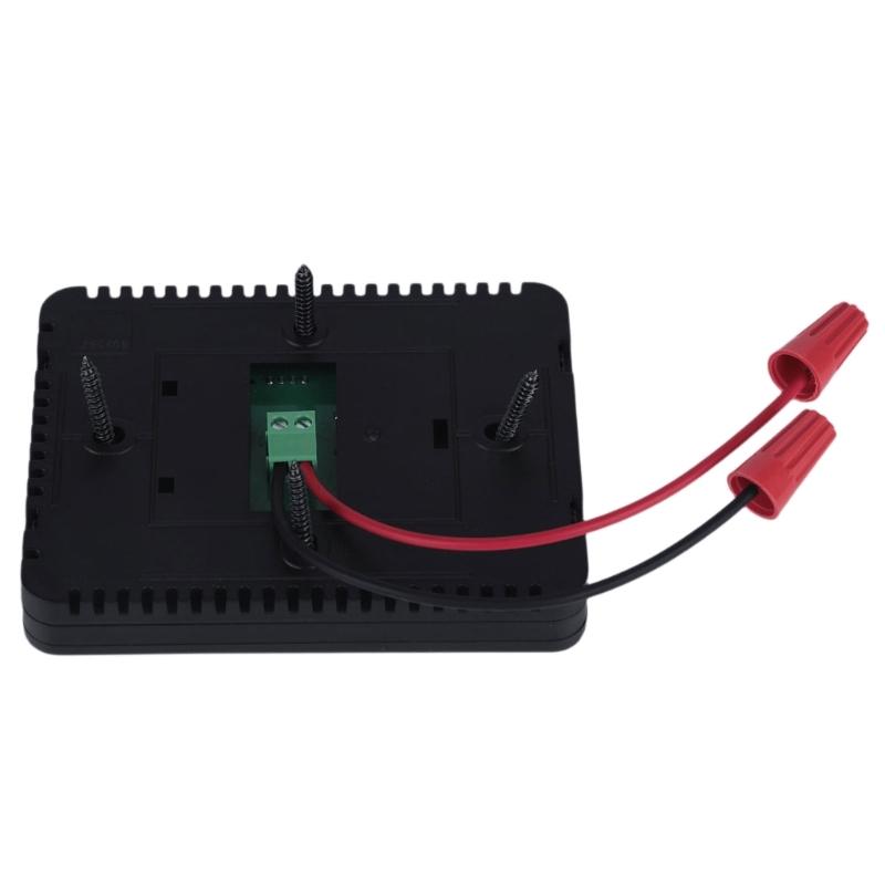 Metal Housing Gas Monitor for Motorhomes with Face-Mounted Test/Silence Control, 2 Side Openings, Red and Black Cables, and Installation Tool