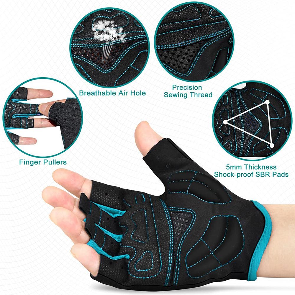 Cycling Gloves Summer 5MM Padded Cycling Gloves Shockproof Mountain Bike Gloves Breathable Cycling Gloves Outdoor Cycling Sports Gloves