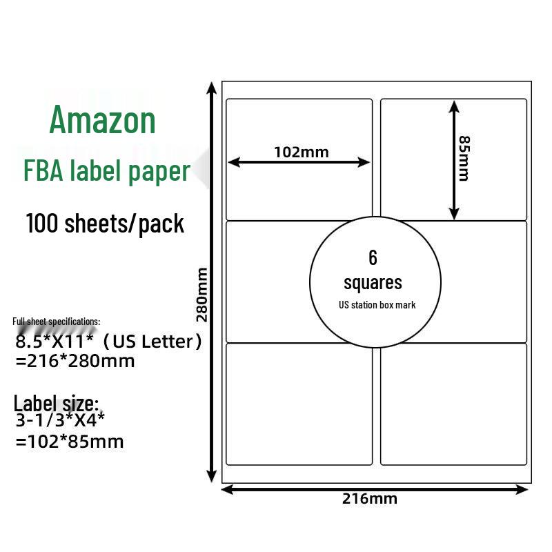 FBA Self-Adhesive Label Paper, 30 Grids, 6 Grids, 40UP44, 212427 Grids.