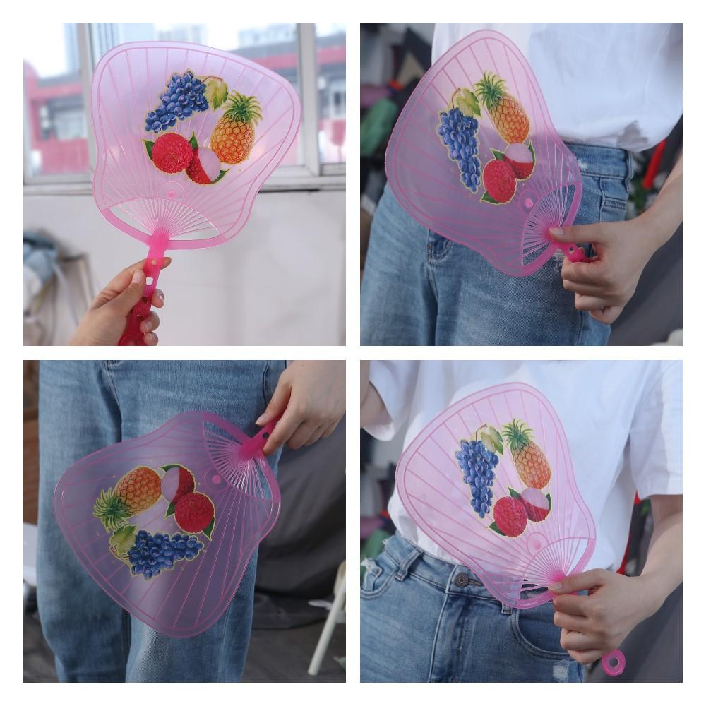 Ventilador infantil de moda con diseño de dibujos animados, ventilador de mano de plástico ligero con estampado, regalo perfecto para el verano.