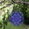 Bohemian Style 10 Inch Metal Wind Spinner Vibrant Mandala Design Garden Decor for Patio Lawn Balcony All Season Outdoor