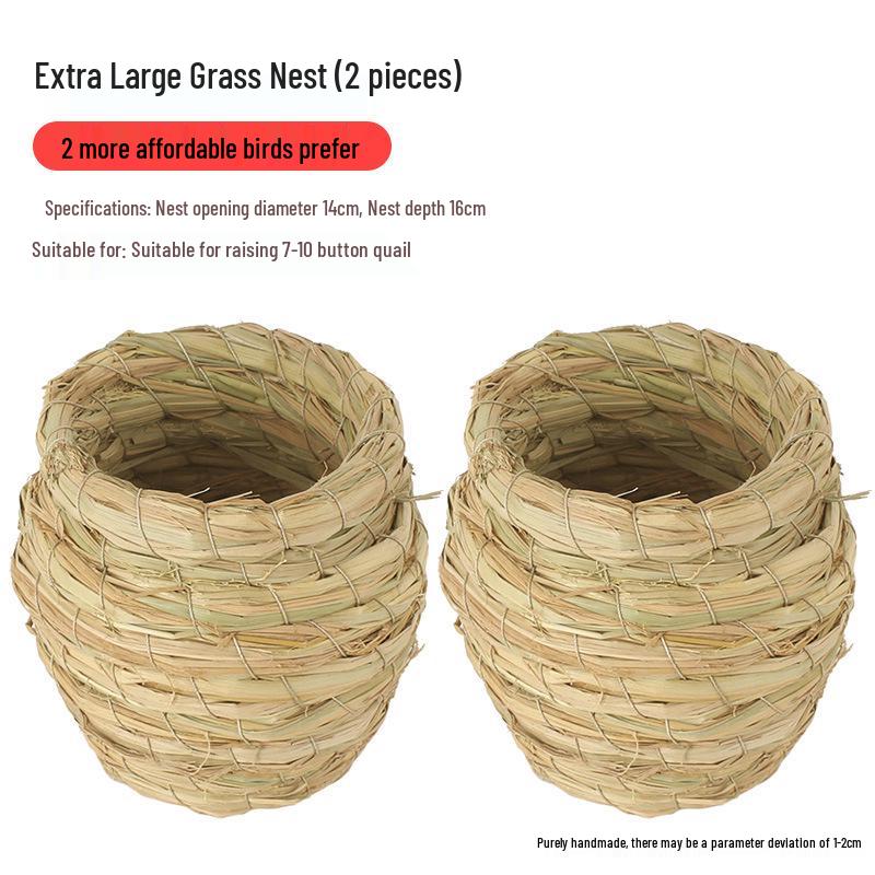 Cockatiel Egg-Laying Nest: Handwoven Tiger Grass Insulated Bird Nest for Warmth and Comfort