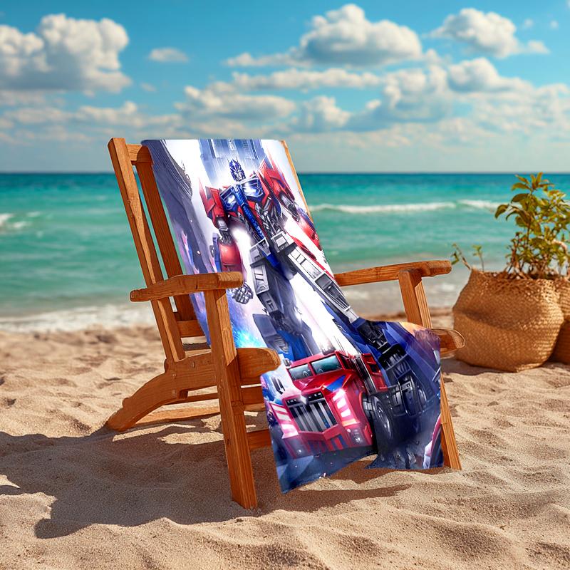 1pc Transformers2 Beach Towel, Comfortable and Thick, and Swimming/Bath/Picnic/Camping Towel, Suitable for Seaside Beaches
