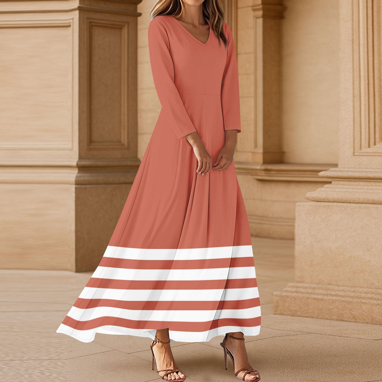 

Женское модное платье с рукавами три четверти, с цветочным и полосатым принтом, свободного кроя, повседневное, удобное XL шафрановый